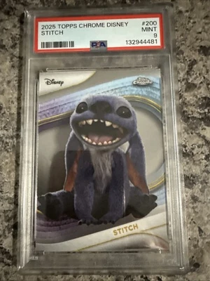 topps chrome disney 2025 STICH #200 MINT PSA 9 Beauty 😍 - Image 1 of 4