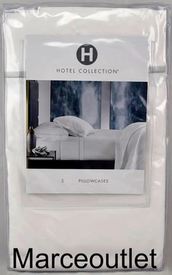Fundas de almohada ESTÁNDAR 100 % algodón percal italiano Hotel Collection blancas/plateadas Foto 1 de 4