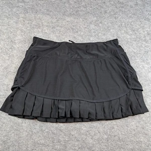 Athleta Skort Womens Medium Black Pleated Activewear Tennis Running Pickle Ball - Picture 1 of 11
