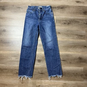Moussy Vintage Jeans Womens 24 Wide Straight Leg Button Fly Denim Japan - Picture 1 of 9