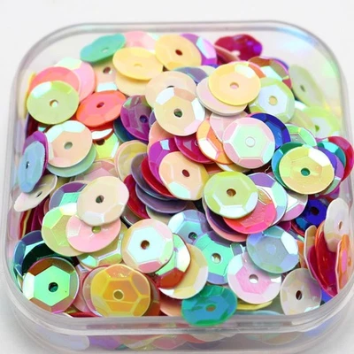 2500 Mixed Color AB 8mm CUP round loose sequins Paillettes sewing Dress Wedding - Image 1 of 4