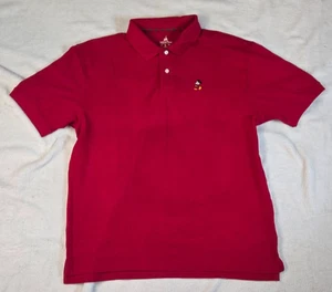 Disney Parks Polo Shirt Mens Large Red Embroidered Mickey Short Sleeve Casual - Picture 1 of 4