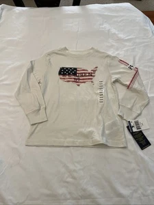 Polo Ralph Lauren Boy's Size 4/4T Tee Shirt American Flag Logo Long Sleeve NWT - Picture 1 of 6