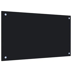  Salpicadero de cocina negro 27,6"x15,7" vidrio templado - Imagen 1 de 7