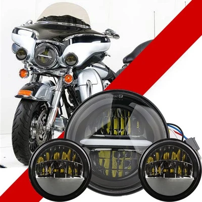 Faro antiniebla de paso LED 7" 4,5" apto para Harley Ultra Limited FLHTK bajo FLHTKL Foto 1 de 4