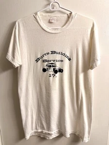 Vintage 1960s Hot Rod T Shirt Burt’s Building Service Healthknit L - Picture 1 of 3