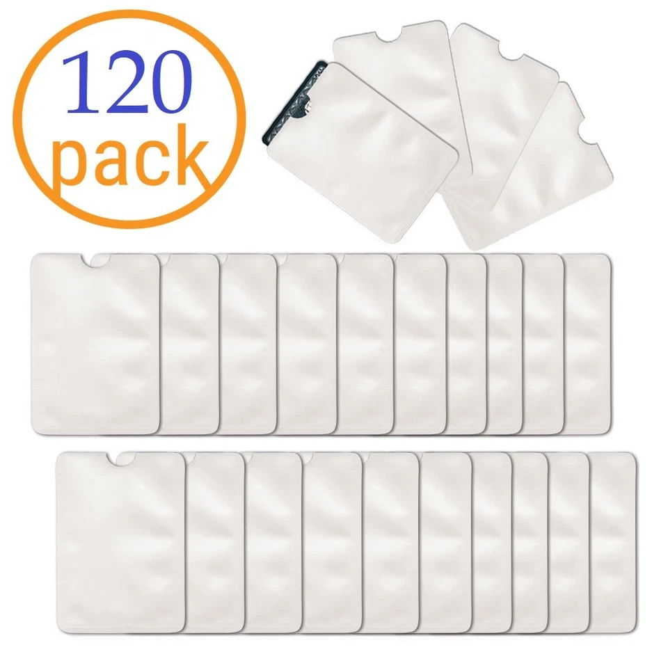 Wholesale 120 Pack Anti Theft RFID Blocking Credit Card ID Sleeve Protector - Image 1 of 1