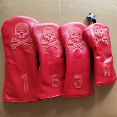 Red Skull Golf Head Cover/Putter/Fairway Wood/Hybrid/ Driver Wood Club Headcover - Image 1 of 4