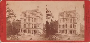 624. Templo Masónico, Boston, Massachusetts, finales de la década de 1860 estéreo de John P. Soule - Imagen 1 de 3