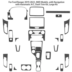 Carbon Fiber Interior Full Sets Cover Trim Kit For Ford Ranger 2019-2022 - Picture 1 of 18