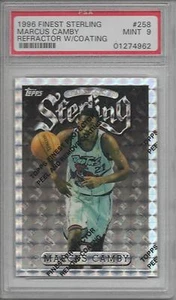 1996-97 FINEST ATOMIC REFRACTOR w/COATING - MARCUS CAMBY ROOKIE CARD - PSA 9 - Bild 1 von 1