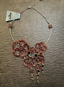 Pilgrim Jewellery Capri Cascade Flowers Necklace in Red - Picture 1 of 3