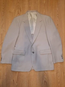 VINTAGE Sears Roebuck and Co Suit Jacket Mens 40R Beige Tan Sport Coat Blazer - Picture 1 of 7
