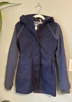 Jaqueta Ivivva por Lululemon Rock in the Rain Azul Índigo Meninas 12 Excelente Estado Usado Super Fofa! - Imagem 1 de 4