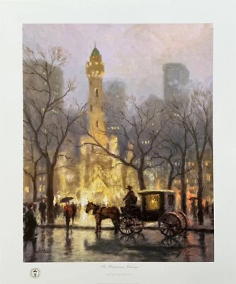 Thomas Kinkade WATERTOWER CHICAGO Hand Signed Limited Edition Lithograph 16"x20" - Image 1 of 4