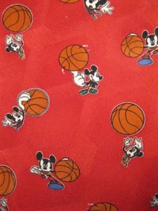 Mickey Mouse Necktie Playing Basketball Red Novelty Disney Co 100% Polyester (O) - Picture 1 of 5
