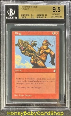 MTG Stronghold 1998 Fling BGS 9.5 GEM MINT English STH Common - Image 1 of 4