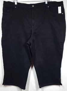 Gloria Vanderbilt Amanda Capris Women 22W Plus Black Denim High Rise Stretch - Picture 1 of 5