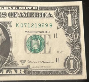 $1 UNC Fancy # Birthday/Memorial Note July 12th, 1929 (7/12/1929) (K07121929B) - Picture 1 of 4