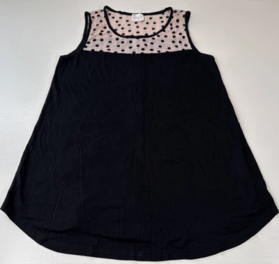 Siren Lily Maternity Black Polka Dots Chiffon Sleeveless Tunic Blouse Size Small - Image 1 of 4