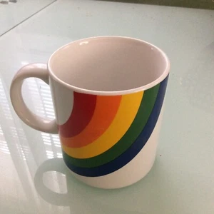 Vintage Coffee Mug Cup Rainbow 1987 FTD Made In Korea Ceramic Kitsch 1980s Fun - Picture 1 of 5