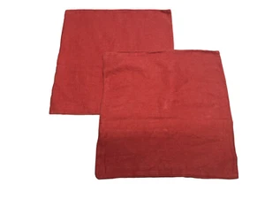 Pottery Barn strukturierter Leinen Kissenbezug 18 Zoll quadratisch mit großen Knöpfen hellbraun Paar - Bild 1 von 15