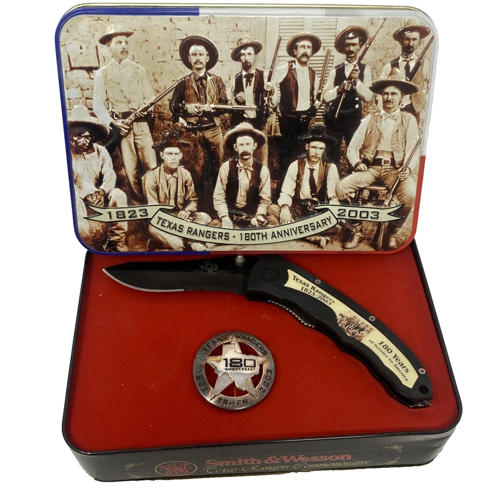 Texas Ranger 180 Aniversario 2003 Edición Coleccionista con Lata, Cuchillo e Insignia Foto 1 de 4