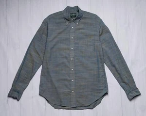 Camisa de algodón Gitman vintage $195 nueva con etiquetas mezcla azul cuello abotonado S - Imagen 1 de 6