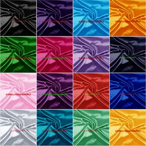 Satin Fabric Premium Quality Shiny Bridal Dressmaking Craft Material - 5 Yard - Picture 1 of 41