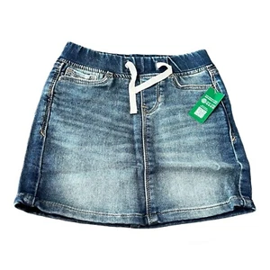 Gap Girls Size 4 5 XS Blue Stretch Denim Pull-on Skirt Elastic Waist, New - Picture 1 of 7