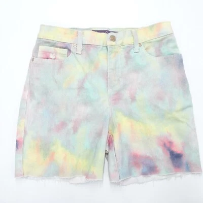 Gloria Vanderbilt Amanda Shorts Women's 4P Rainbow Tie-Dye Stretch Frayed Hem - Image 1 of 4
