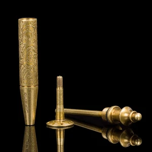 Neu Messing 2 in 1 geschnitzt Arabeske Tabakpfeife Tamper Pfeifenreinigungswerkzeug Bronzy - Bild 1 von 7