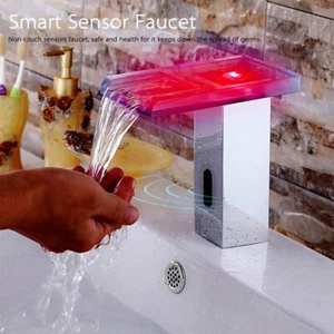 Water Saving Hands Free Automatic Infrared Sensor Tap Bathroom LED Sensor Faucet - Picture 1 of 10