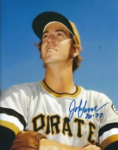 Signed 8x10 JOHN LAMB Pittsburgh Pirates Autographed photo - w/ Show Ticket - Picture 1 of 1