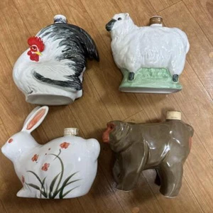 Suntory Royal Whisky Zodiac Bottles Empty Bottles Sheep Monkey Rabbit Rooster - Picture 1 of 10