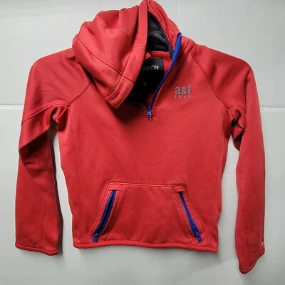 Sudadera con Capucha Abercrombie Niños Talla M Niños Rojo Gris Logo Fútbol Sudadera Foto 1 de 4