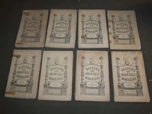 1869 HARPER'S MONTHLY MAGAZINE - LOT OF 8 - NICE STORIES & ADS - WR 647F - Picture 1 of 3