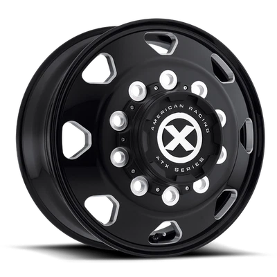 17.5x6.75 ATX AO401 Octane Gloss Black Milled FORGED Wheel 8x6.5 (0mm) - Image 1 of 4