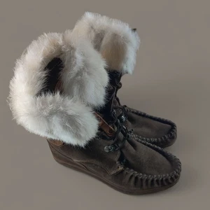 El Vaquero Fur Boots Womens Size 38 / 7.5 - 8 Suede Leather Italy Made *Tried On - Picture 1 of 11