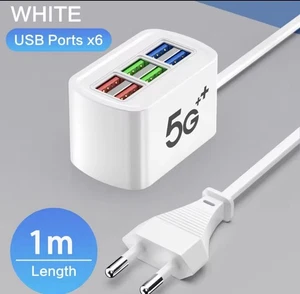 Cargador USB rápido 6 en 1 Regleta de escritorio Para 1phone 16 - Imagen 1 de 6