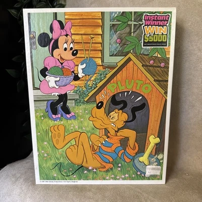 Whitman Puzzle 1981 PLUTO Minnie Mouse NEW SEALED Itchy Sweater Knitting 4605-24 - Image 1 of 3