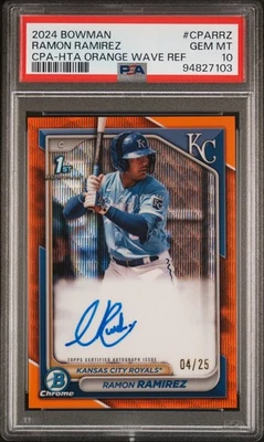 2024 Bowman Chrome Prospect Autog Ramon Ramirez #CPARRZ  Hta Org Wave /25 PSA 10 - Image 1 of 2