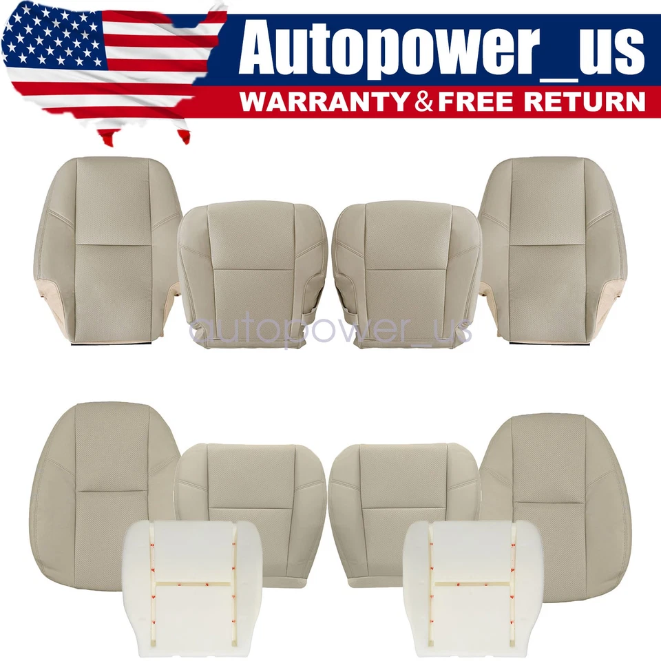 For 2007 2008 Cadillac Escalade Front / Second Row Leather Seat Cover / Foam Tan - Image 1 of 4
