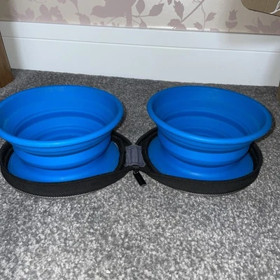 Camping/hiking  Collapsable Dual Dog Bowl Caravan Camping  - Image 1 of 4