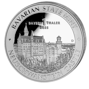 Deutschland Bayern Thaler Schloss 1 Unz Silber 999 UNC - Bild 1 von 3