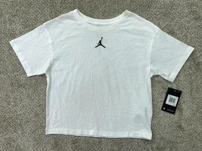 Nike Air Jordan Shirt Girls Medium White Large 10-12 Years Flight Jumpman Tee - Image 1 of 4