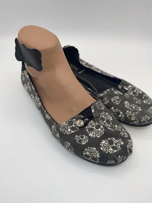 Zapatos sin cordones Mad Love blancos y negros calaveras de lona talla: 10 Foto 1 de 4