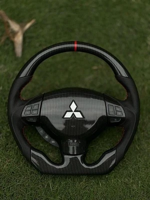 Mitsubishi Lancer Evolution 2007-2016 Carbon Fiber Sports Steering Wheel - Image 1 of 4