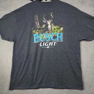 BUSCH LIGHT BEER Shirt MENS 2XL XXL Black BREW DEER HUNTING FISHING NWT B - Image 1 of 4