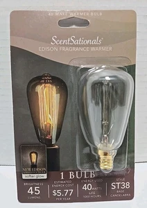 New ScentSationals Vintage Retro Edison Bulb, ST38, 40w With Candelabra E12 Base - Picture 1 of 4